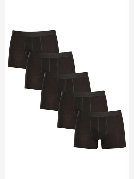 Nedeto Set de cinci boxeri pentru bărbați plus size în negru Nedeto