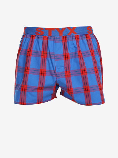Styx Pantaloni scurți bărbați roșii și albaștri în carouri Styx