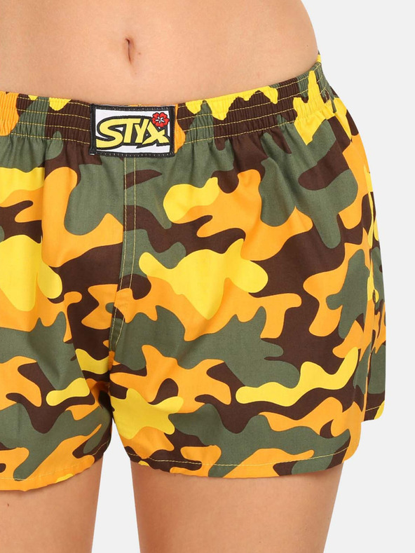 Styx Pantaloni scurți galbeni de camuflaj pentru femei Styx art