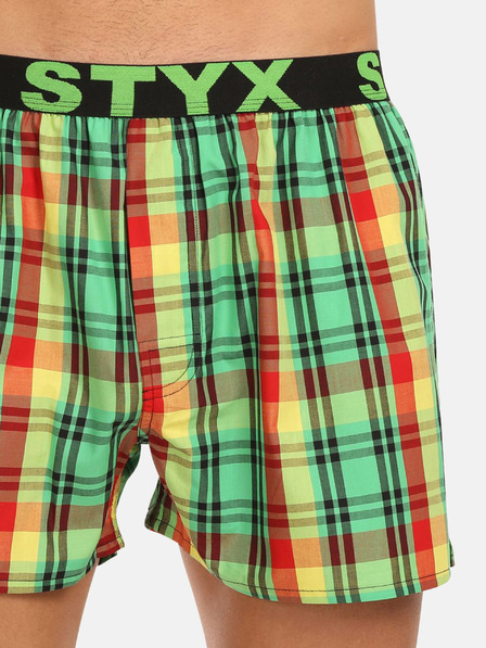 Styx Pantaloni scurți în carouri roșii și verzi Styx pentru bărbați
