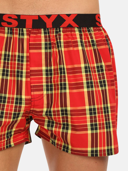 Styx Pantaloni scurți bărbați roșii în carouri Styx