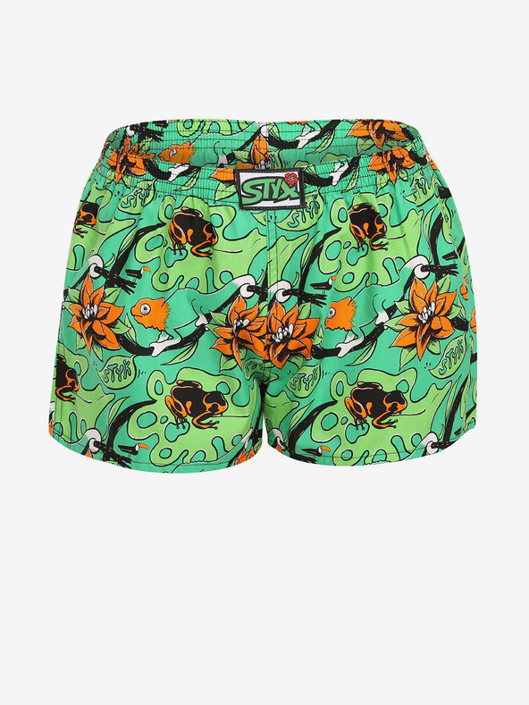 Styx Pantaloni scurți cu model pentru femei verzi Styx art Tropic