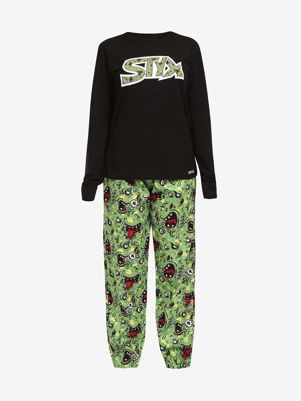 Styx Pijama Styx Zombie pentru femei, negru și verde