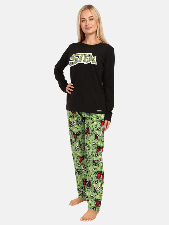 Styx Pijama Styx Zombie pentru femei, negru și verde