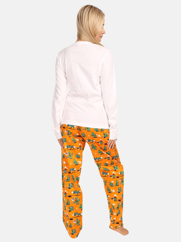Styx Pijama Styx Cactus portocalie și albă pentru femei