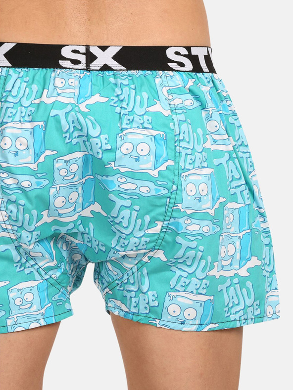 Styx Pantaloni scurți cu model Styx turcoaz pentru bărbați Cuburi de gheață
