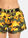Styx Pantaloni scurți de somn cu model pentru femei, verzi și galbeni Styx Camouflage