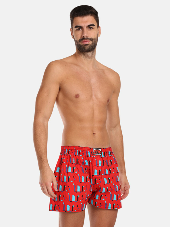 Styx Pantaloni scurți cu model roșu pentru bărbați Styx Patterns