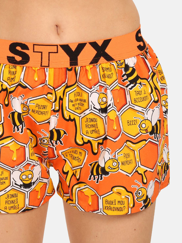 Styx Pantaloni scurți de dormit cu motive portocalii pentru femei Styx Bees