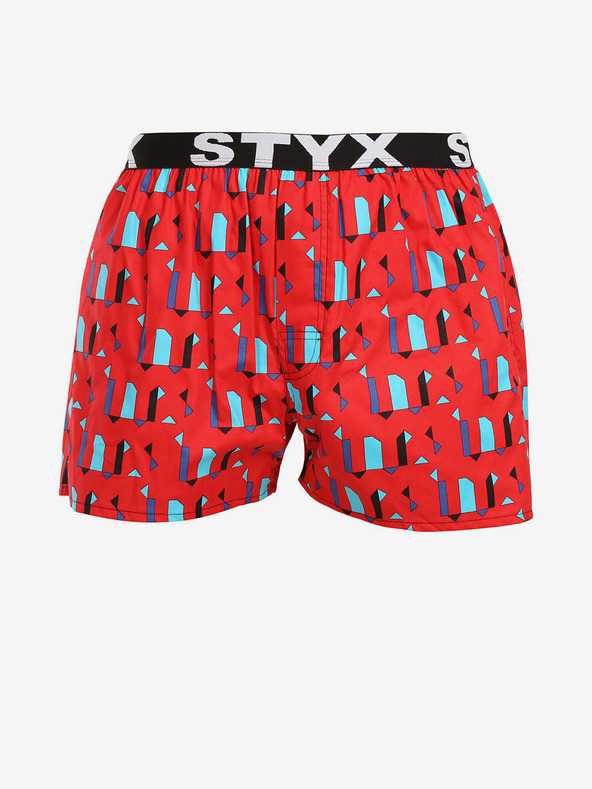 Styx Pantaloni scurți cu model roșu pentru bărbați Styx Patterns