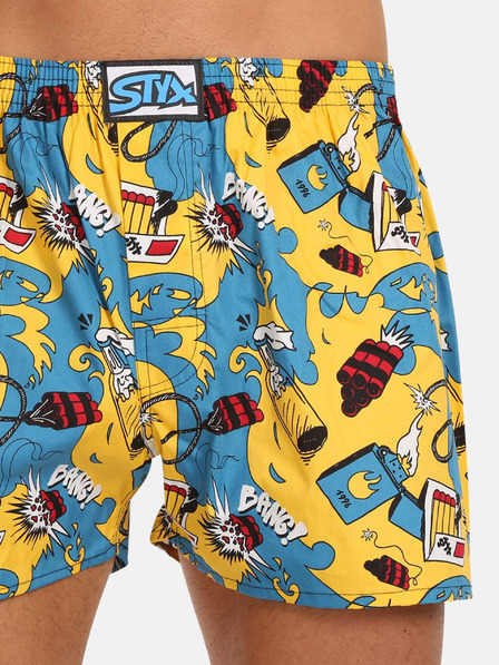 Styx Pantaloni scurți de somn pentru bărbați Styx art explode albastru și galben