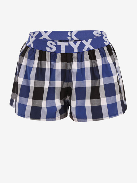 Styx Pantaloni scurți în carouri negri și albaștri Styx pentru femei