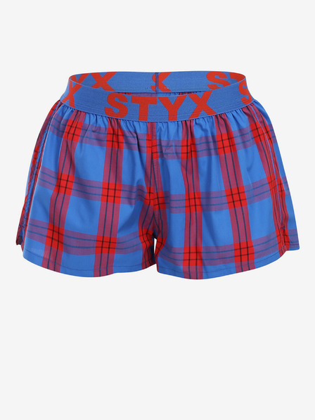 Styx Pantaloni scurți în carouri roșii și albaștri pentru femei Styx