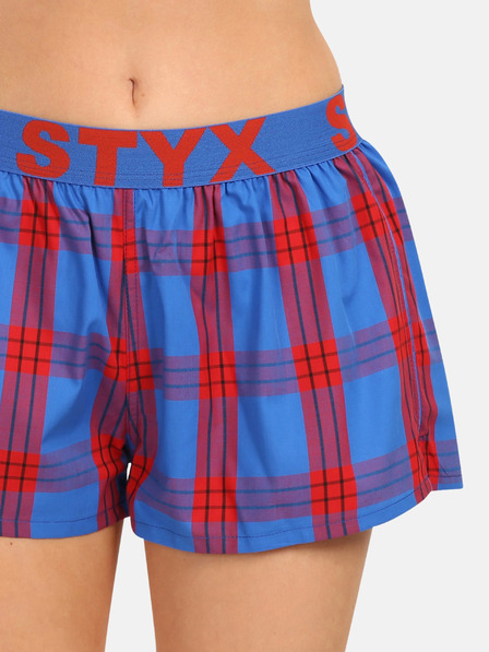 Styx Pantaloni scurți în carouri roșii și albaștri pentru femei Styx