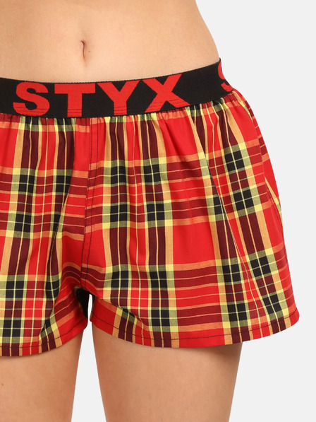 Styx Pantaloni scurți roșii cu carouri pentru femei Styx