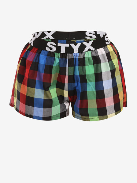 Styx Pantaloni scurți în carouri pentru femei Styx de culoare albastră și verde