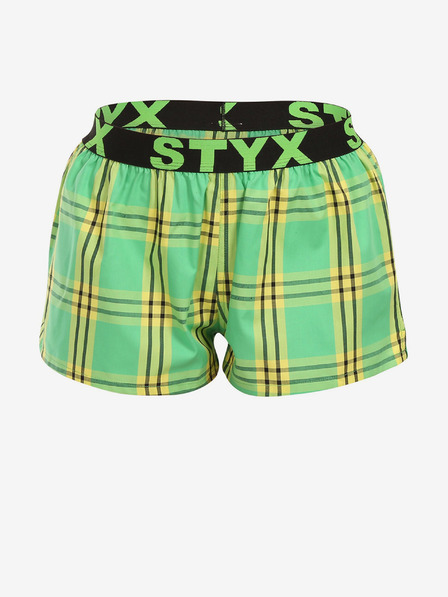 Styx Pantaloni scurți în carouri verzi pentru femei Styx