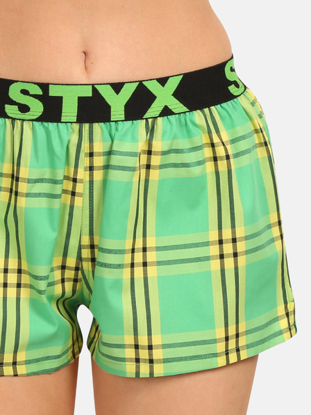 Styx Pantaloni scurți în carouri verzi pentru femei Styx