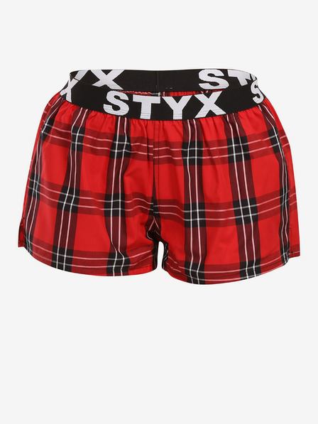 Styx Pantaloni scurți în carouri Styx roșii, pentru femei