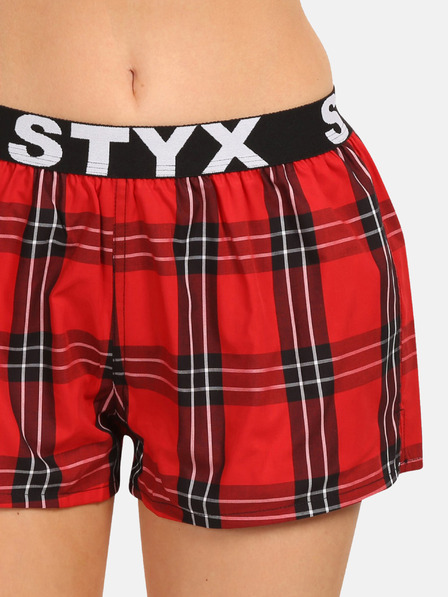 Styx Pantaloni scurți în carouri Styx roșii, pentru femei