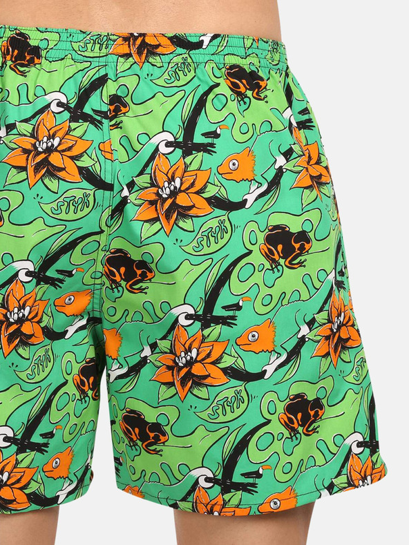Styx Pantaloni scurți de casă cu buzunare pentru bărbați verzi Styx Tropic