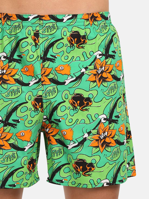 Styx Pantaloni scurți de casă cu buzunare pentru bărbați verzi Styx Tropic