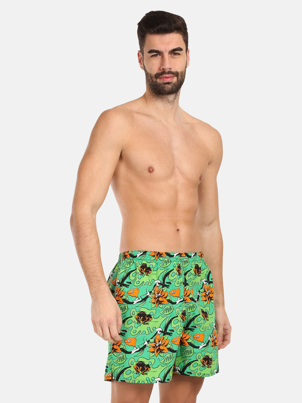 Styx Pantaloni scurți de casă cu buzunare pentru bărbați verzi Styx Tropic