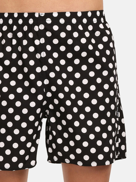 Styx Pantaloni scurți cu buzunare pentru bărbați Styx Polka Dot Home, albi și negri