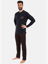 Nedeto Pijama pentru bărbați cu baloane negre și burgundy Nedeto