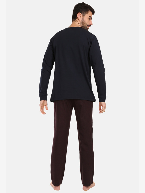 Nedeto Pijama pentru bărbați cu baloane negre și burgundy Nedeto