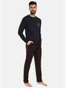 Nedeto Pijama pentru bărbați cu baloane negre și burgundy Nedeto