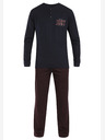Nedeto Pijama pentru bărbați cu baloane negre și burgundy Nedeto