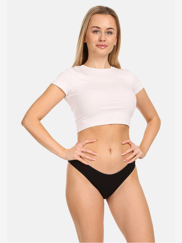 Nedeto Set de cinci chiloți boxeri pentru femei, negri Nedeto