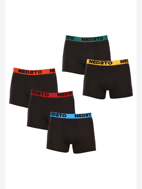 Nedeto Set de cinci boxeri pentru bărbați în negru Nedeto