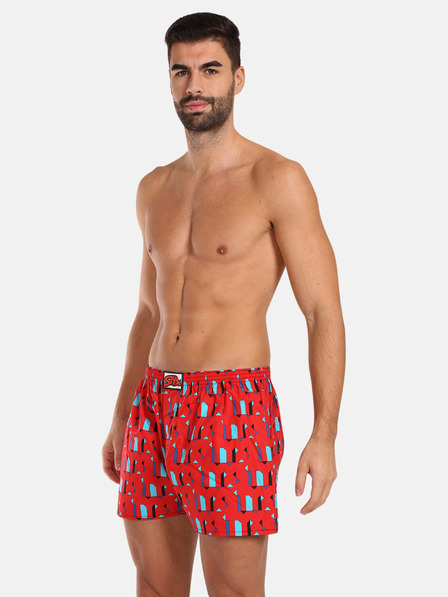 Styx Set de trei pantaloni scurți cu model pentru bărbați în verde, roșu și negru STYX