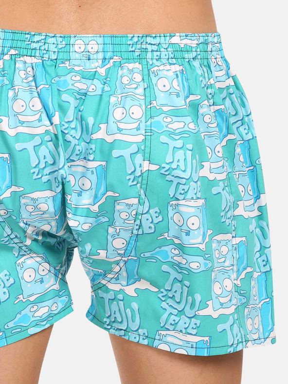 Styx Set de trei pantaloni scurți bărbătești cu model în turcoaz, verde deschis și maro STYX