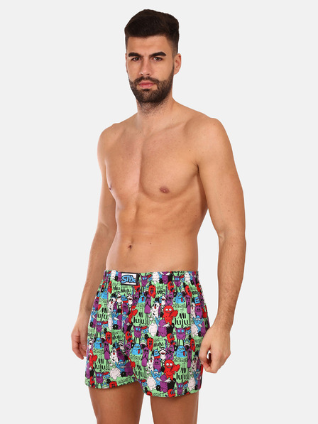 Styx Set de trei pantaloni scurți cu model pentru bărbați, în negru, violet și roșu STYX