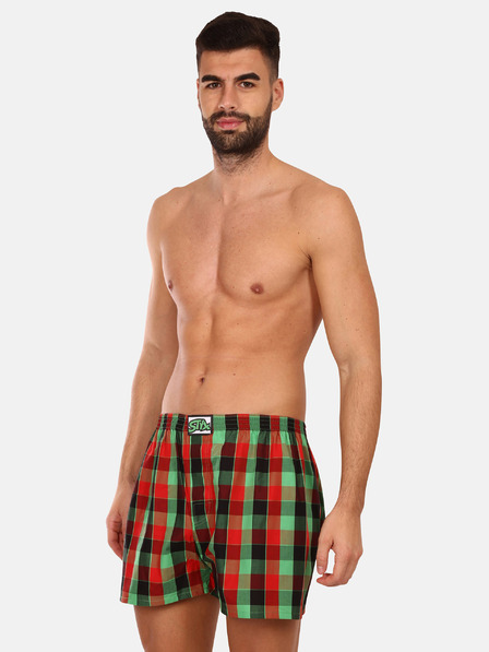 Styx Set de trei pantaloni scurți în carouri pentru bărbați, în roșu, galben și verde STYX