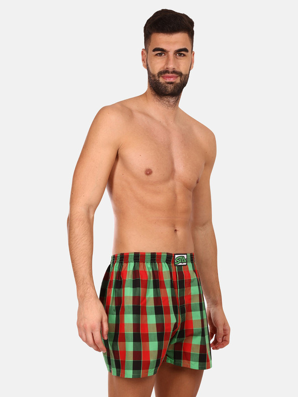 Styx Set de trei pantaloni scurți în carouri pentru bărbați, în roșu, galben și verde STYX