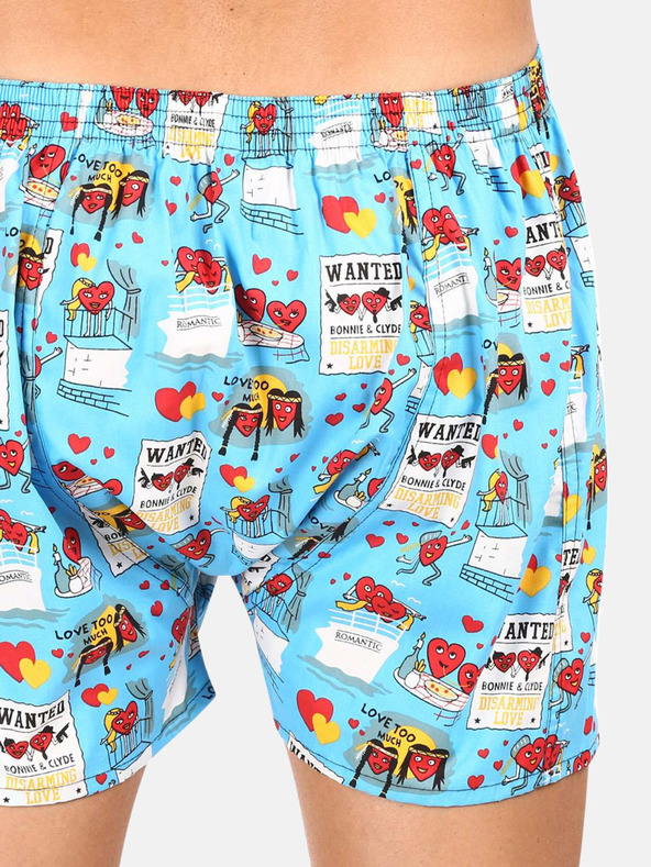 Styx Set de trei pantaloni scurți bărbătești cu model în albastru deschis, gri și roșu STYX