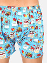 Styx Set de trei pantaloni scurți bărbătești cu model în albastru deschis, gri și roșu STYX