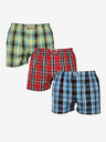 Styx Set de trei pantaloni scurți bărbătești Styx cu elastic clasic multicolori