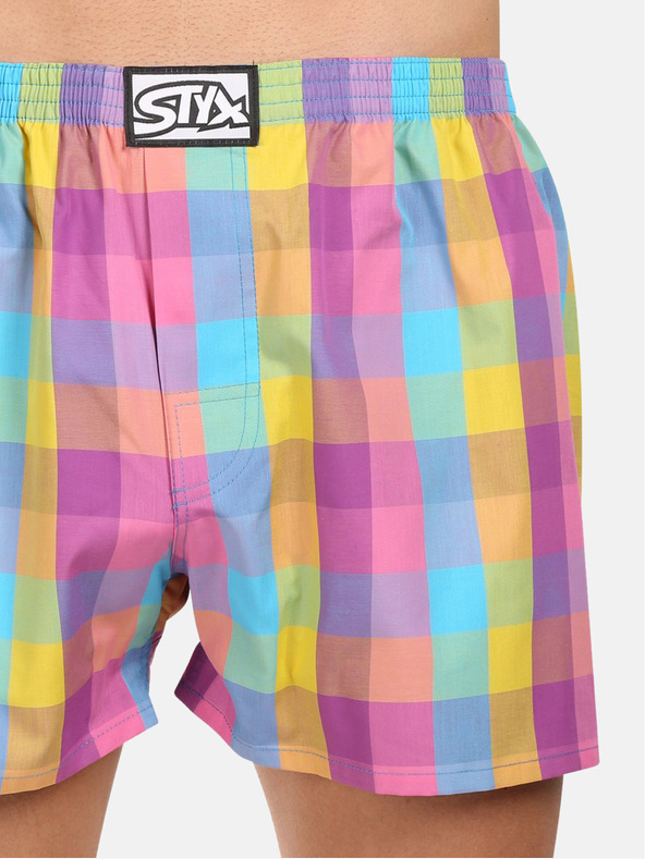 Styx Set de trei pantaloni scurți bărbătești Styx cu elastic clasic multicolori