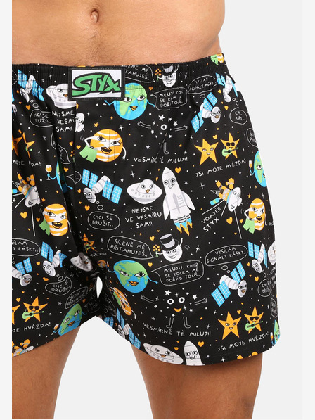 Styx Pantaloni scurți bărbătești Styx art clasici elastici space