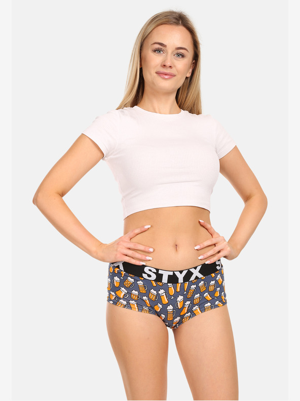 Styx Set de trei - chiloți de damă Styx art cu picior multicolor