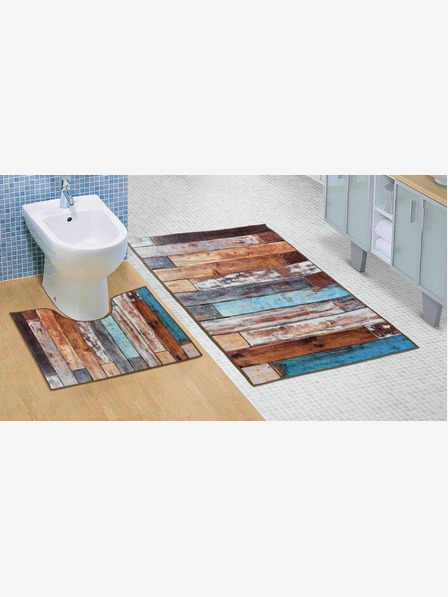 Bellatex Covoraș pentru baie și toaletă Podele din lemn 3D Bellatex