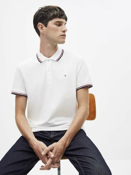 Celio Tricou polo alb pentru bărbați Celio Necetwo
