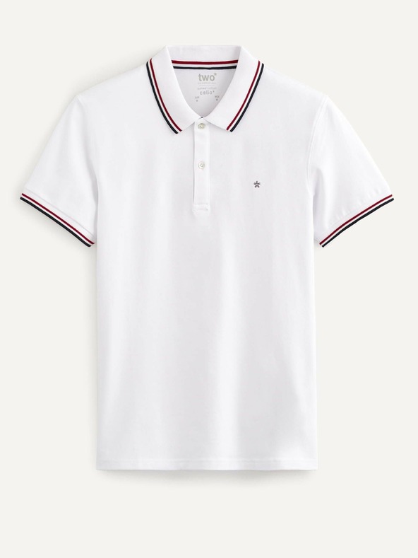 Celio Tricou polo alb pentru bărbați Celio Necetwo