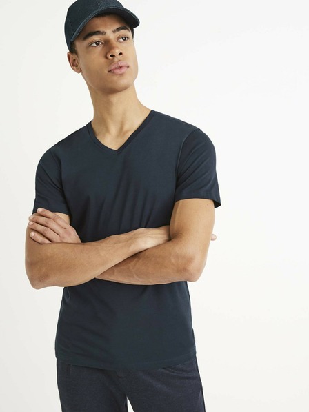 Celio Tricou basic albastru închis pentru bărbați Celio Neuniv