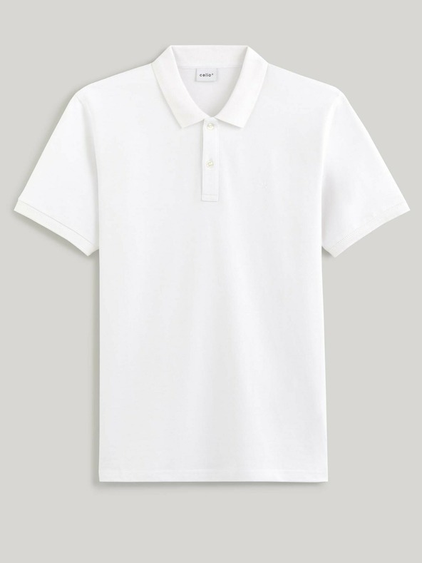 Celio Tricou polo alb pentru bărbați Celio